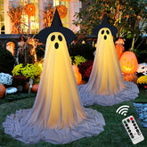 2-Pack Lighted Standing Ghosts with Witch Hats